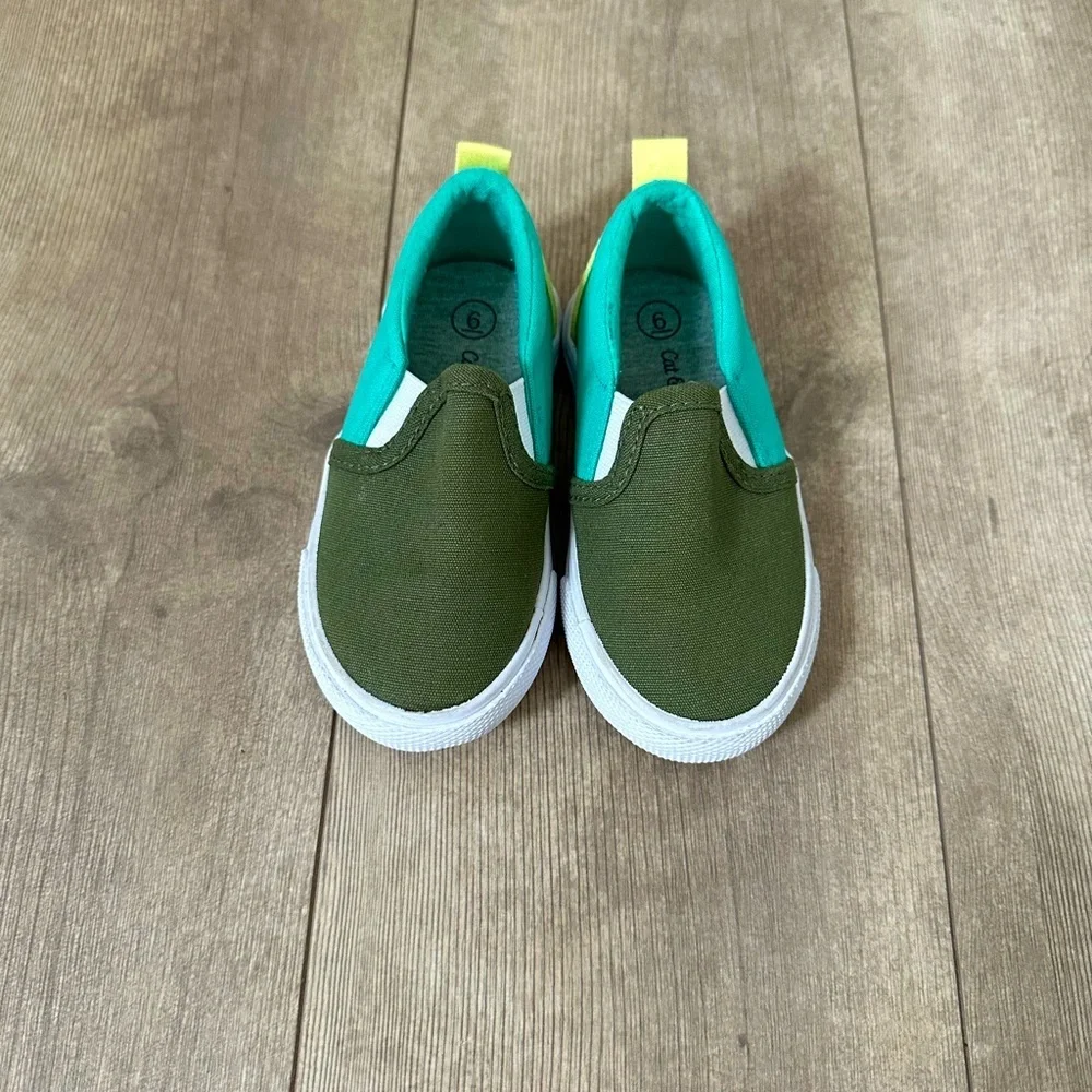 Toddlers' Barron Slip-On Apparel Canvas Sneakers Green - Cat & Jack T Size 6